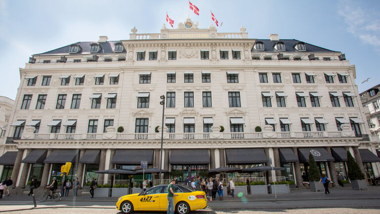 Slightly low angled view of the Hotel d'Angleterre 