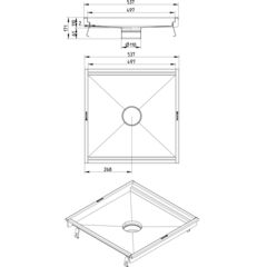 Line Drawing - Kitchen channel-No membrane
