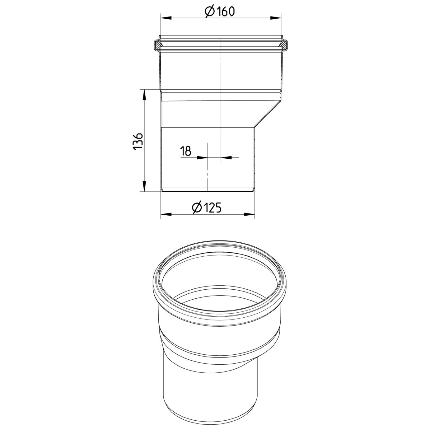 Line Drawing - Reducer-eccentric