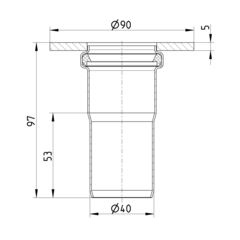 Line drawing of a penetration from the series Penetration-welding flange-steel.