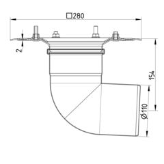 Line drawing of a lower part from the series Lower part-single ply membrane.