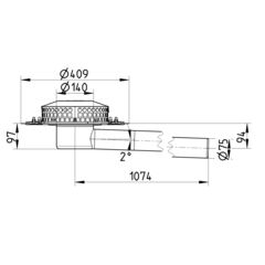 Line drawing of a drain / parapet from the series Drain-Parapet.