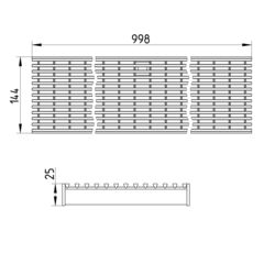 Line drawing of a grating from the series Grating-Channel-150.